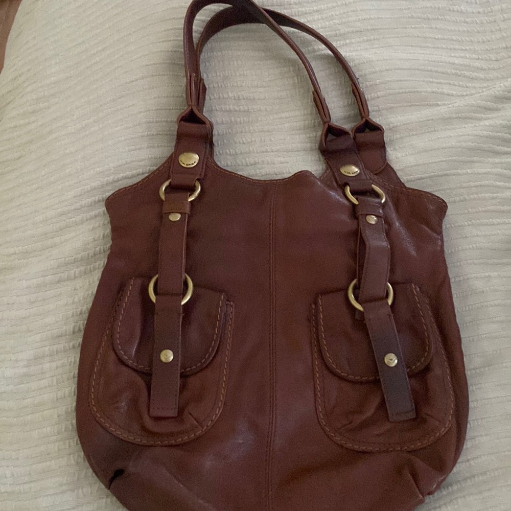 Vintage Via Spiga hobo leather bag.  Unique design